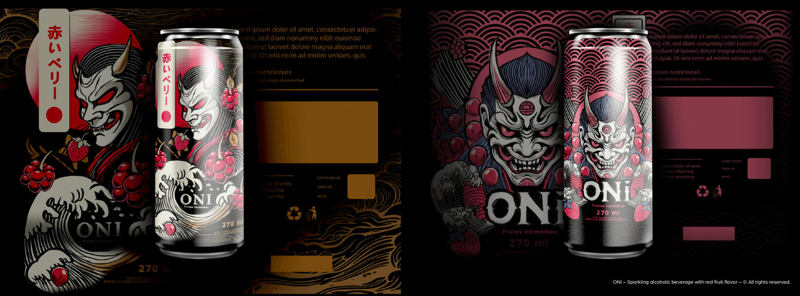 ONI – Sparkling alcoholic beverage with red fruit flavor – © All rights reserved.